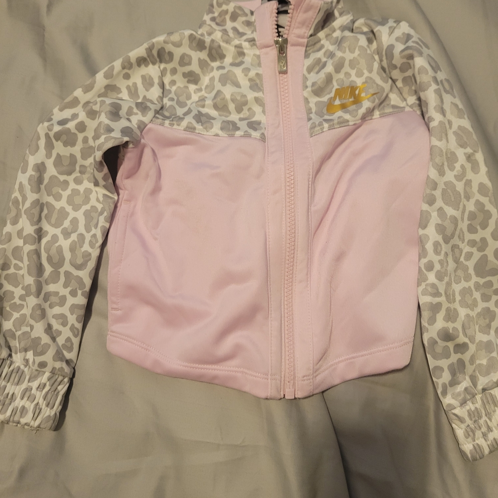 Nike Pink and Gray Leopard Print Jacket